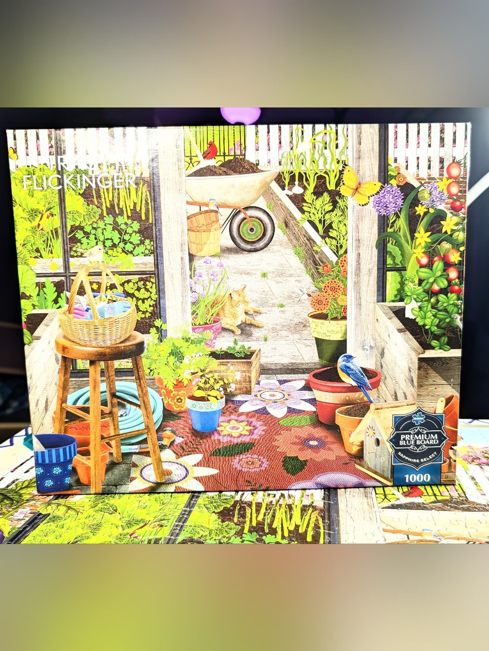 Buffalo Games 1000-Piece Garden Shed Puzzle with Colorful Floral Scene